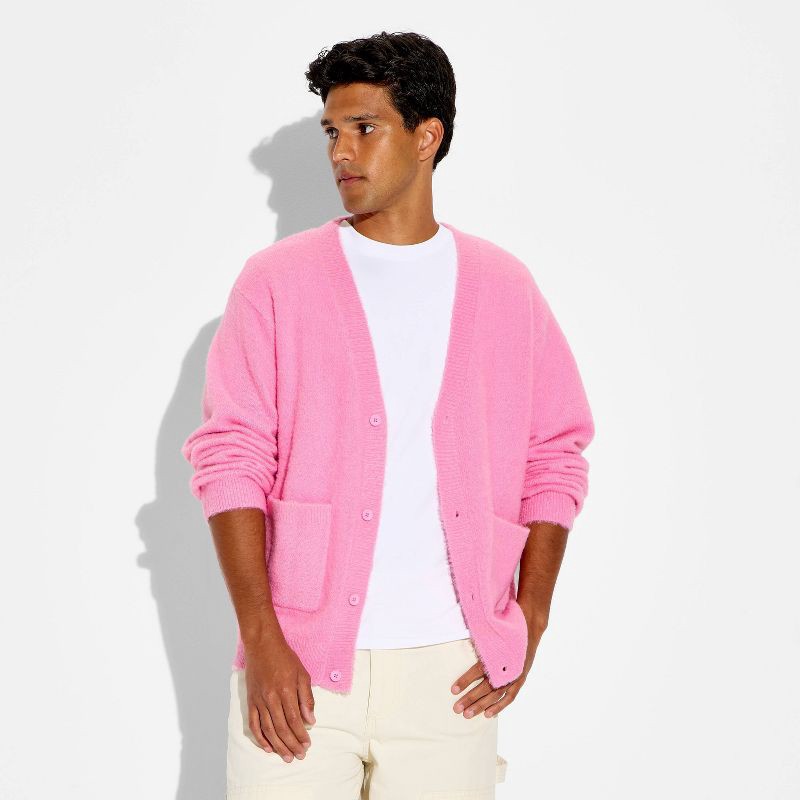 slide 2 of 3, Men's Long Sleeve Cardigan Sweater - Original Use™ Pink XL, 1 ct