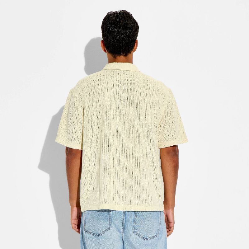 slide 3 of 3, Men's Short Sleeve Button-Up Shirt - Original Use™ Tan XL, 1 ct