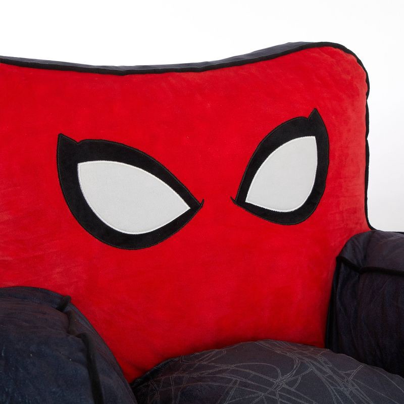 slide 3 of 6, Spider-Man Kids' Compressed Foam Plush Chair Gray, 1 ct