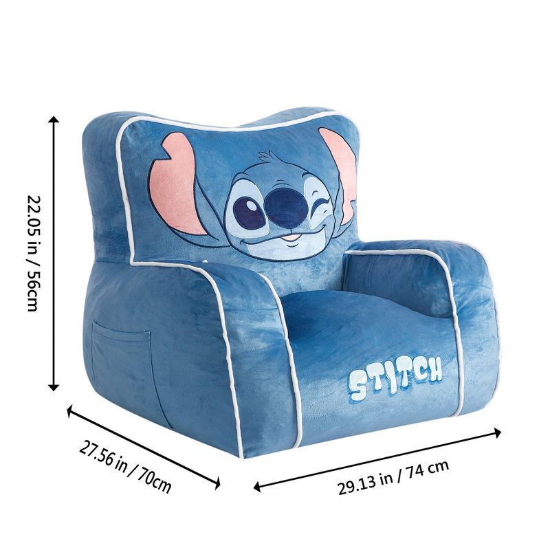 slide 6 of 6, Stitch Kids' Compressed Foam Plush Chair Blue, 1 ct