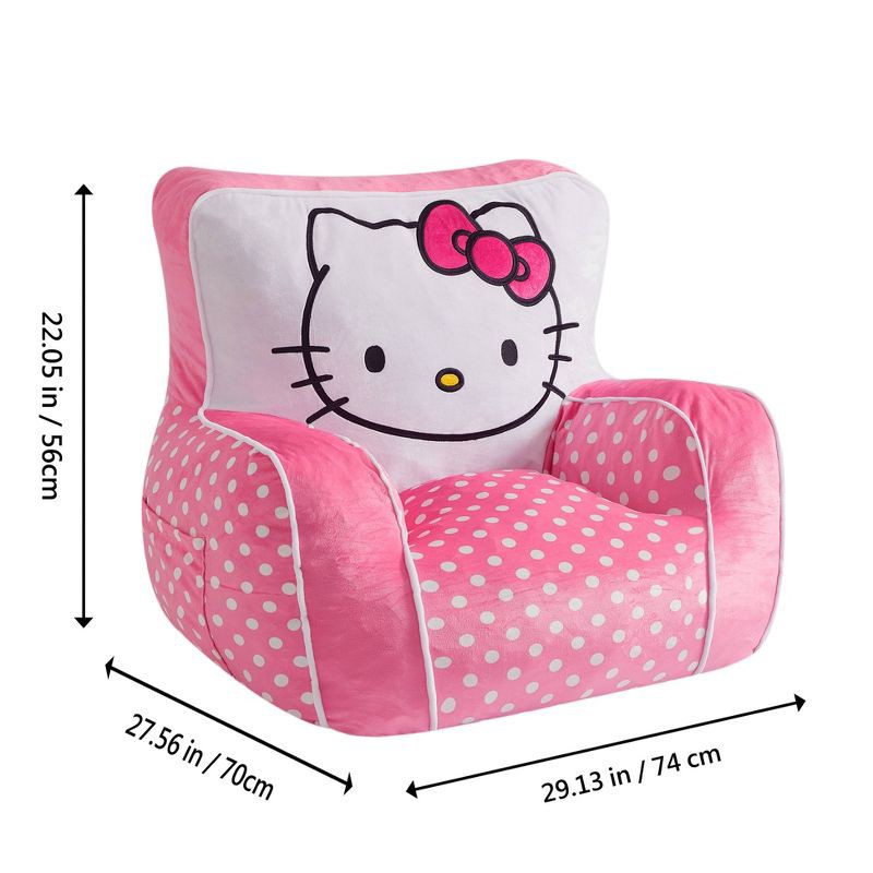 slide 6 of 6, Hello Kitty Kids' Compressed Foam Plush Chair Pink, 1 ct