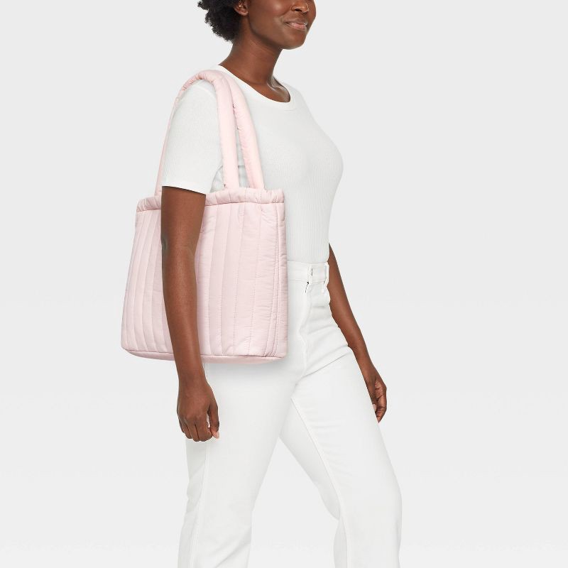 Pink Thread Handbag Quilted Drawstring Tote Handbag - Universal Thread™ Pink 1 ct | shipt
