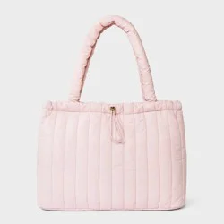 Quilted Drawstring Tote Handbag - Universal Thread™ Pink