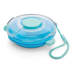 Munchkin Snack Wheel Compartment Toddler Snack Container with Slot for Dips - Blue