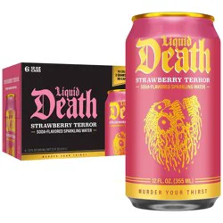 Liquid Death Strawberry Terror Sparkling Water - 6pk/12 fl oz Cans