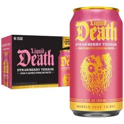 Liquid Death Strawberry Terror Sparkling Water - 6pk/12 fl oz Cans