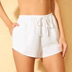 Women's Gauze Cover Up Shorts - Shade & Shore™ White XS