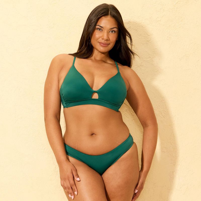 slide 4 of 5, Women's Full Coverage Hipster Bikini Bottom - Shade & Shore™ Green XL, 1 ct