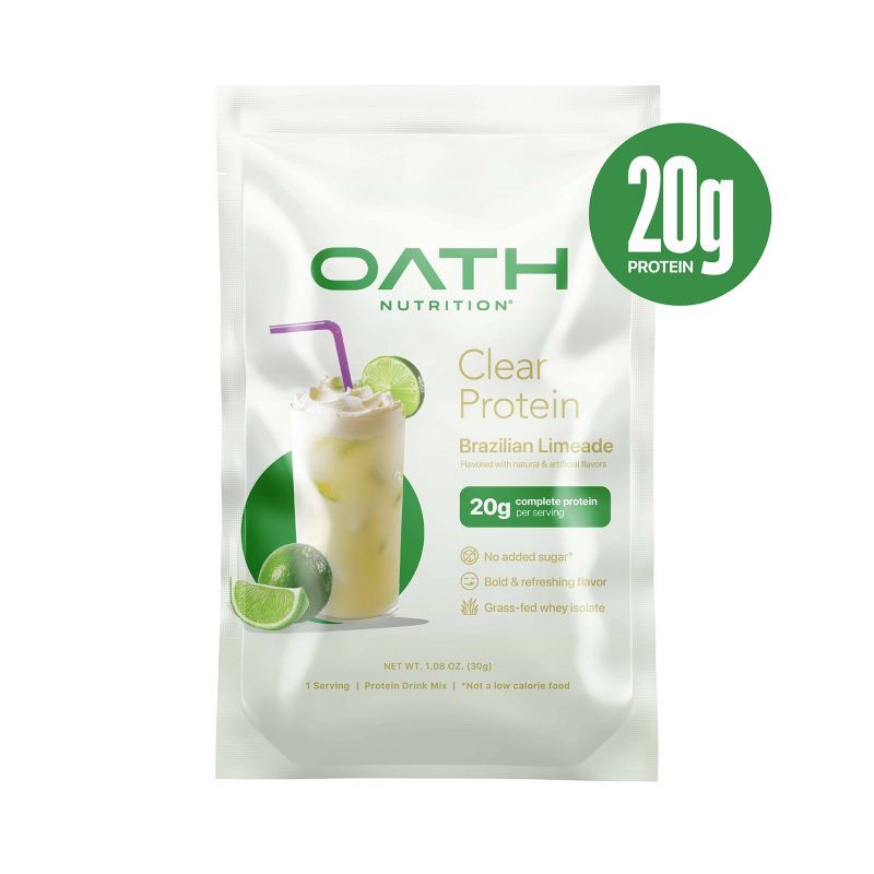 slide 6 of 6, Oath Nutrition Single Serve Clear Protein Powder - Brazilian Limade, 1 ct