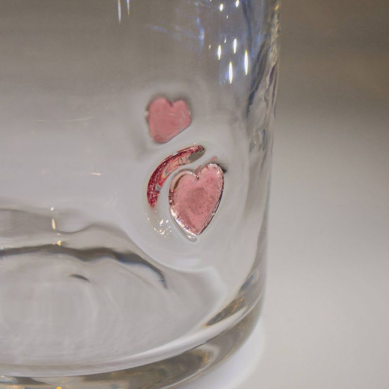 slide 2 of 3, Madison Home 16 fl oz Icon Glass Frosty Mauve Hearts, 16 fl oz