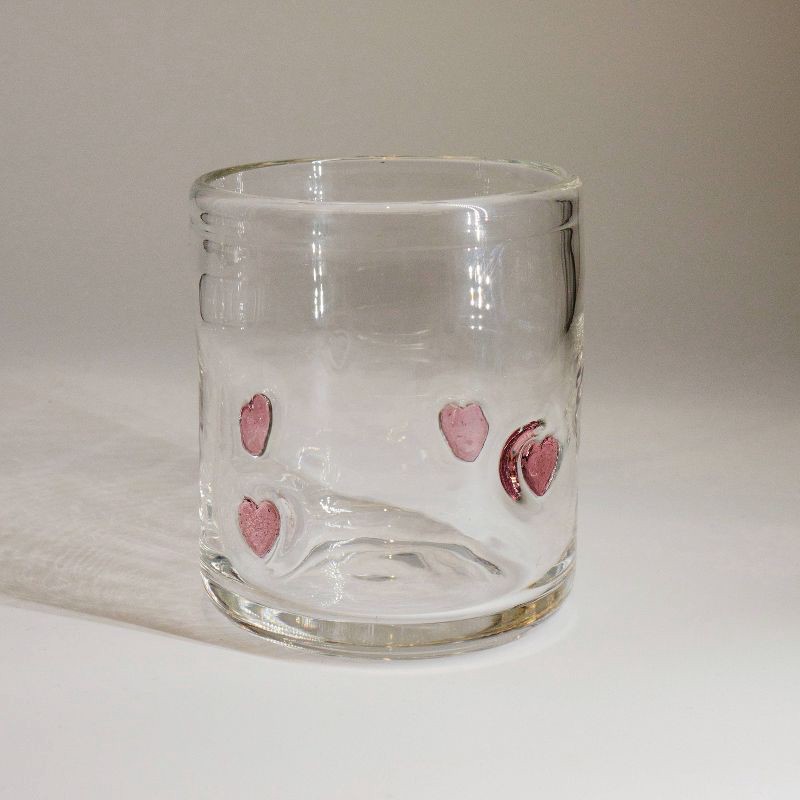slide 3 of 3, Madison Home 16 fl oz Icon Glass Frosty Mauve Hearts, 16 fl oz