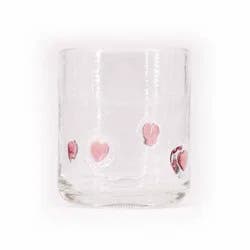 Madison Home 16 fl oz Icon Glass Frosty Mauve Hearts