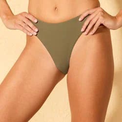 Women's Sure Soft Low-Rise High Leg Cheeky Bikini Bottom - Shade & Shore™ Gray XS