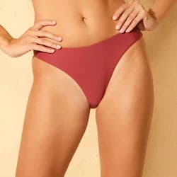 Women's Sure Soft Low-Rise High Leg Cheeky Bikini Bottom - Shade & Shore™ Red XS