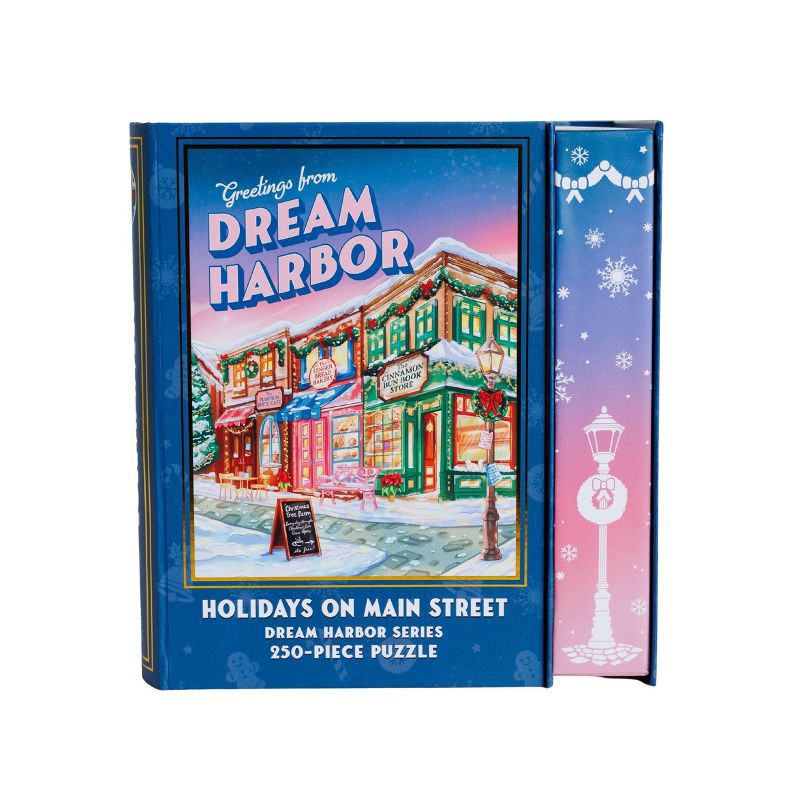 slide 2 of 3, Kingdom of Threads Dream Harbor Holidays on Main Street Puzzle - 250pc, 250 ct