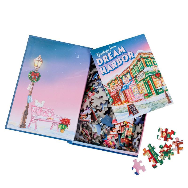 slide 3 of 3, Kingdom of Threads Dream Harbor Holidays on Main Street Puzzle - 250pc, 250 ct