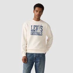 Levi's Men's Relaxed Fit Graphic Crewneck Sweatshirt - Cream M
