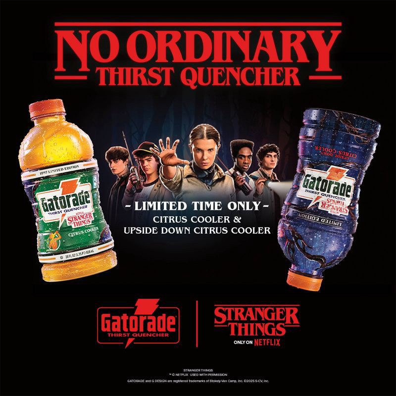 slide 2 of 3, Gatorade 32oz Squeeze Bottle Stranger Things - Green, 32 oz