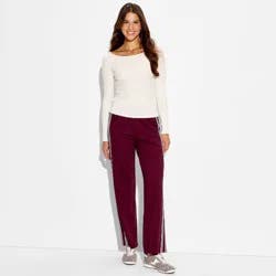 Women's Slim Fit Long Sleeve Boat Neck T-Shirt - Wild Fable™ Cream S