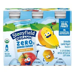 Stonyfield Organic Lowfat Mango Apple Traditional Kids' Yogurt Smoothies - 18.6 fl oz/6ct