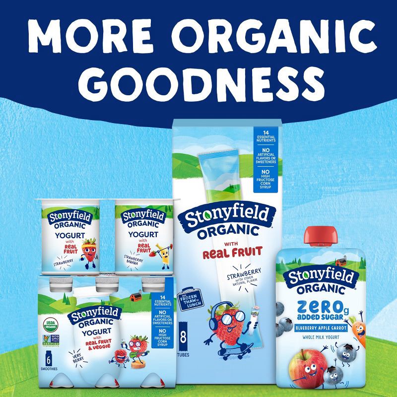 slide 8 of 12, Stonyfield Organic Lowfat Cherry Apple Traditional Kids' Yogurt Smoothies - 3.1 fl oz/6ct, 3.1 fl oz, 6 ct