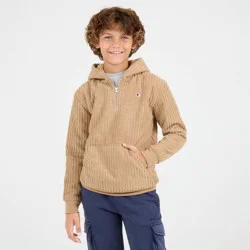 Champion Boys&#x27; 1/4 Zip Corduroy Hoodie - Khaki L