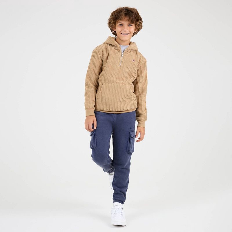 slide 2 of 4, Champion Boys' 1/4 Zip Corduroy Hoodie - Khaki XL, 1 ct