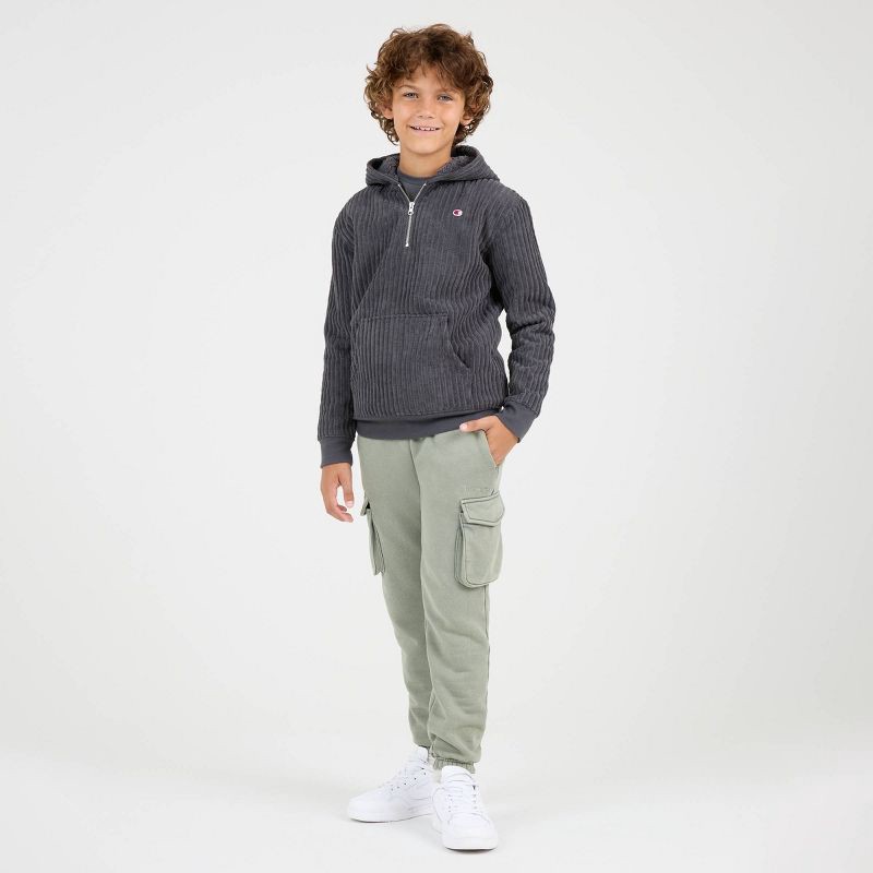 slide 2 of 4, Champion Boys' 1/4 Zip Corduroy Hoodie - Dark Gray M, 1 ct