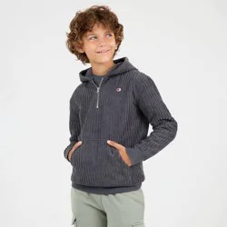 Champion Boys&#x27; 1/4 Zip Corduroy Hoodie - Dark Gray M