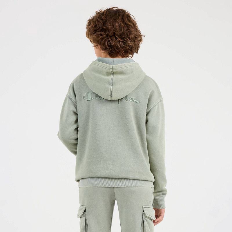 slide 4 of 4, Champion Boys' Oversized Washed Fleece Hoodie - Green XL, 1 ct