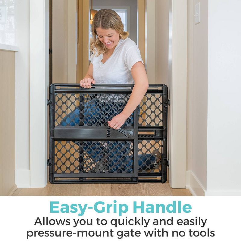 slide 4 of 8, Toddleroo by North States 2-in-1 Supergate Secure Plastic - Black, 1 ct