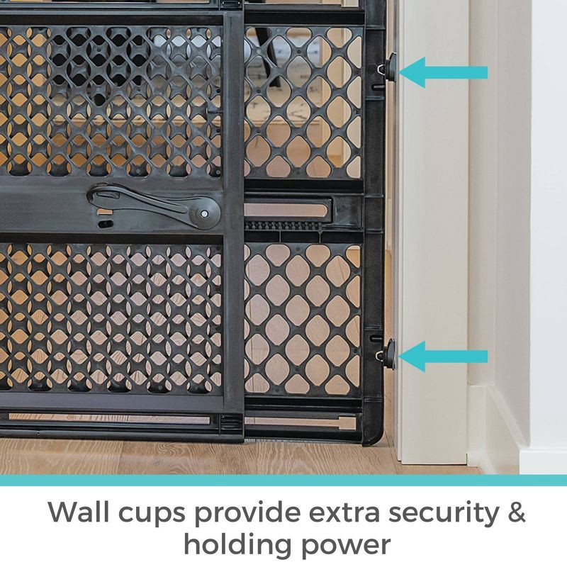 slide 5 of 8, Toddleroo by North States 2-in-1 Supergate Secure Plastic - Black, 1 ct