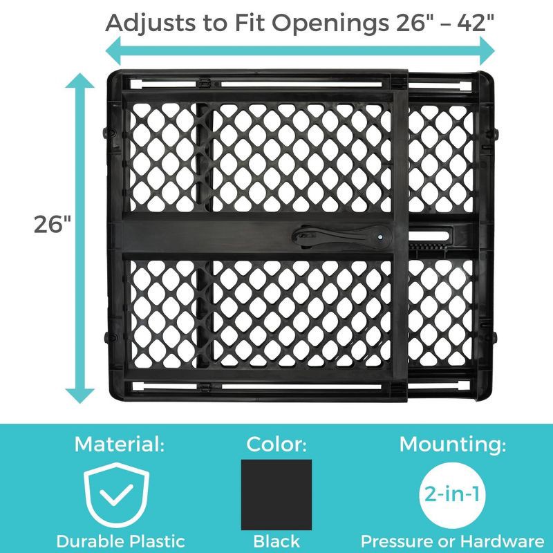 slide 6 of 8, Toddleroo by North States 2-in-1 Supergate Secure Plastic - Black, 1 ct