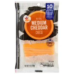 Giant Medium Cheddar Cheese Deli Style Slices - 10 ct