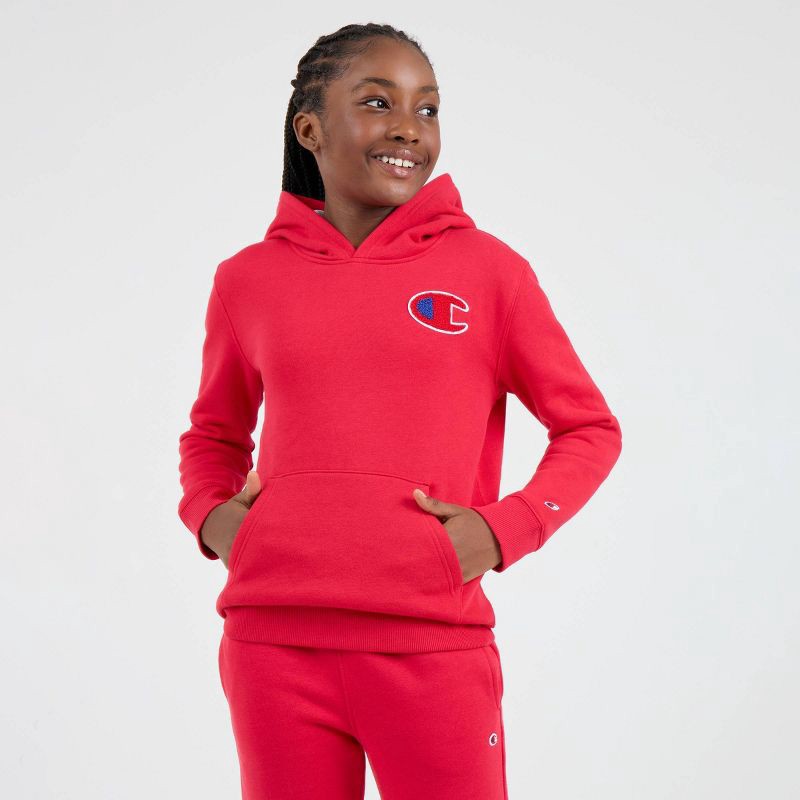 slide 2 of 8, Champion Boys' Fleece Hoodie - Red M, 1 ct