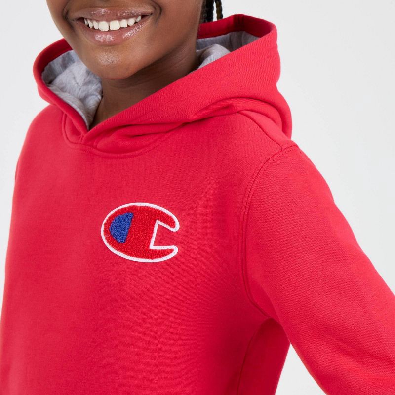 slide 4 of 8, Champion Boys' Fleece Hoodie - Red M, 1 ct
