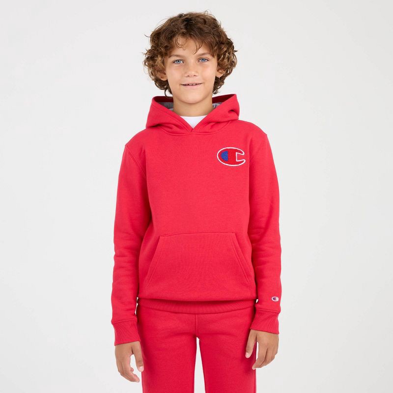slide 6 of 8, Champion Boys' Fleece Hoodie - Red M, 1 ct