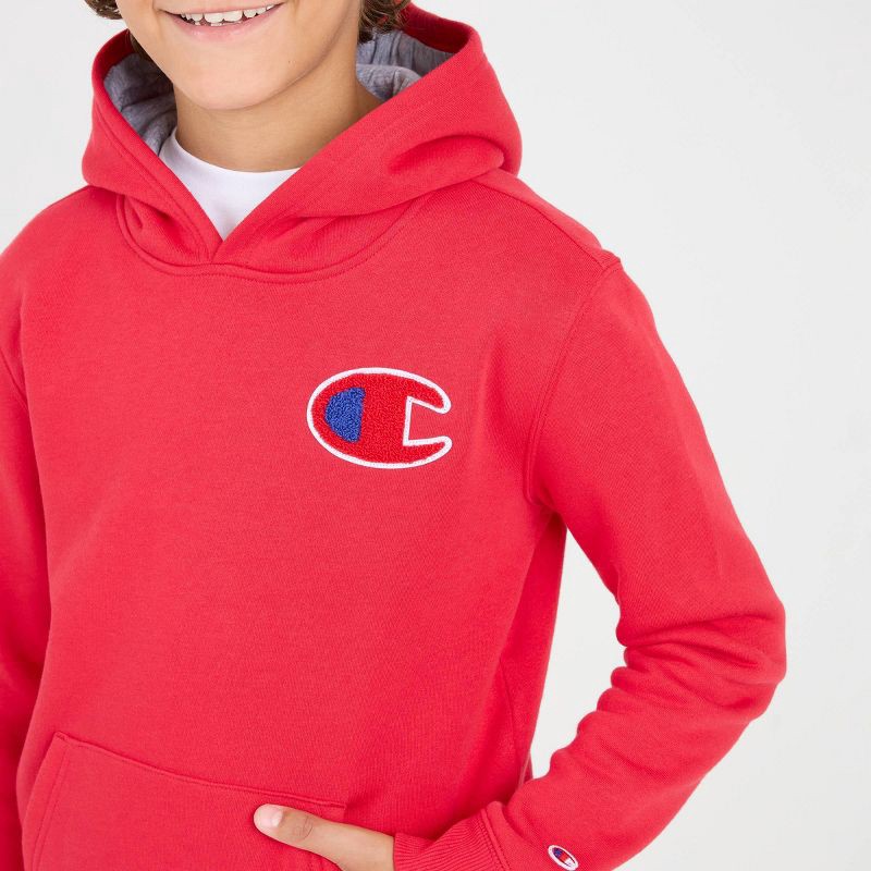 slide 7 of 8, Champion Boys' Fleece Hoodie - Red L, 1 ct
