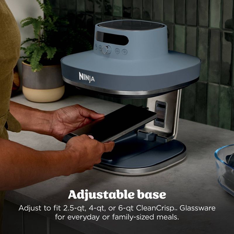 slide 4 of 13, Ninja Crispi Pro 6-in-1 6qt and 2.5qt Non-Toxic Glass Container Countertop Air Fryer Cyberspace AS101GY, 6 qt, 2.5 qt
