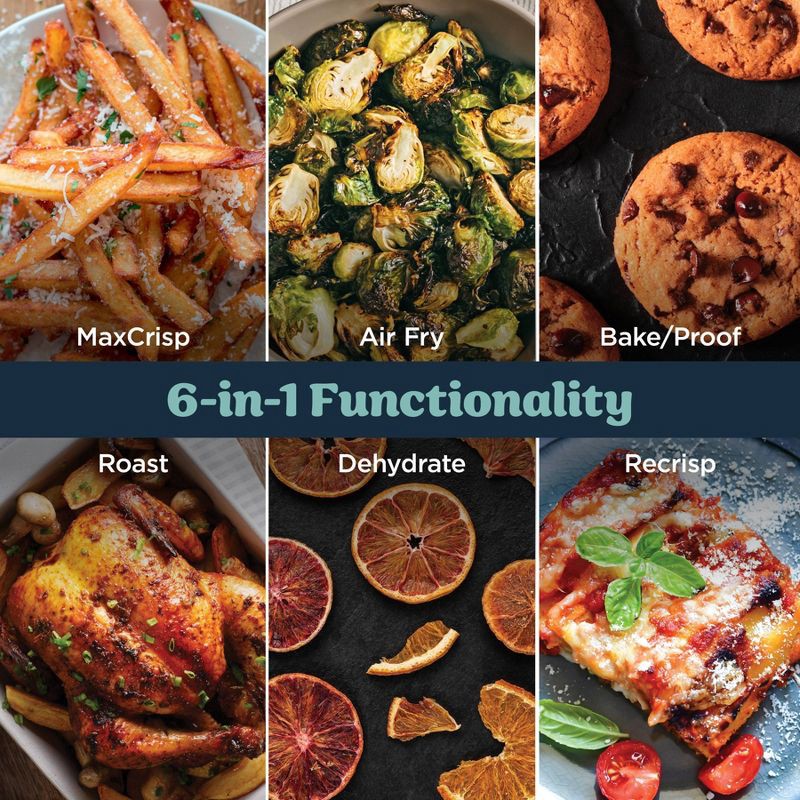 slide 7 of 13, Ninja Crispi Pro 6-in-1 6qt and 2.5qt Non-Toxic Glass Container Countertop Air Fryer Cyberspace AS101GY, 6 qt, 2.5 qt