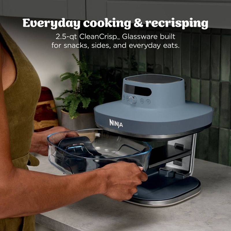 slide 8 of 13, Ninja Crispi Pro 6-in-1 6qt and 2.5qt Non-Toxic Glass Container Countertop Air Fryer Cyberspace AS101GY, 6 qt, 2.5 qt