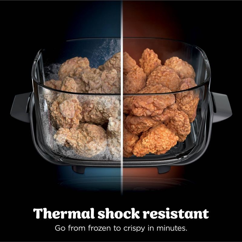 slide 11 of 13, Ninja Crispi Pro 6-in-1 6qt and 2.5qt Non-Toxic Glass Container Countertop Air Fryer Cyberspace AS101GY, 6 qt, 2.5 qt