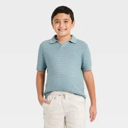Boys' Short Sleeve Sweater - Cat & Jack™ Sky Blue S