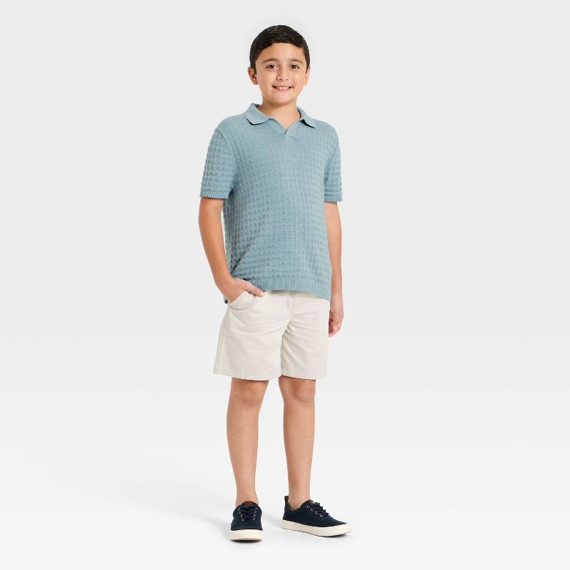 slide 3 of 3, Boys' Short Sleeve Sweater - Cat & Jack™ Sky Blue L, 1 ct
