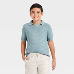 Boys' Short Sleeve Sweater - Cat & Jack™ Sky Blue L