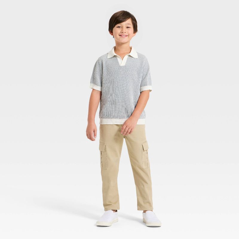 slide 3 of 3, Boys' Short Sleeve Pullover Sweater - Cat & Jack™ Charcoal Gray M, 1 ct