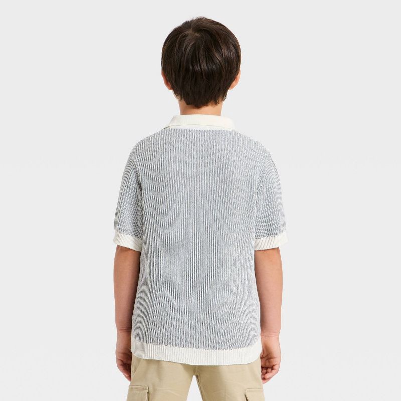 slide 2 of 3, Boys' Short Sleeve Pullover Sweater - Cat & Jack™ Charcoal Gray L, 1 ct