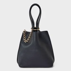 Gathered Pochette Handbag - A New Day™ Black
