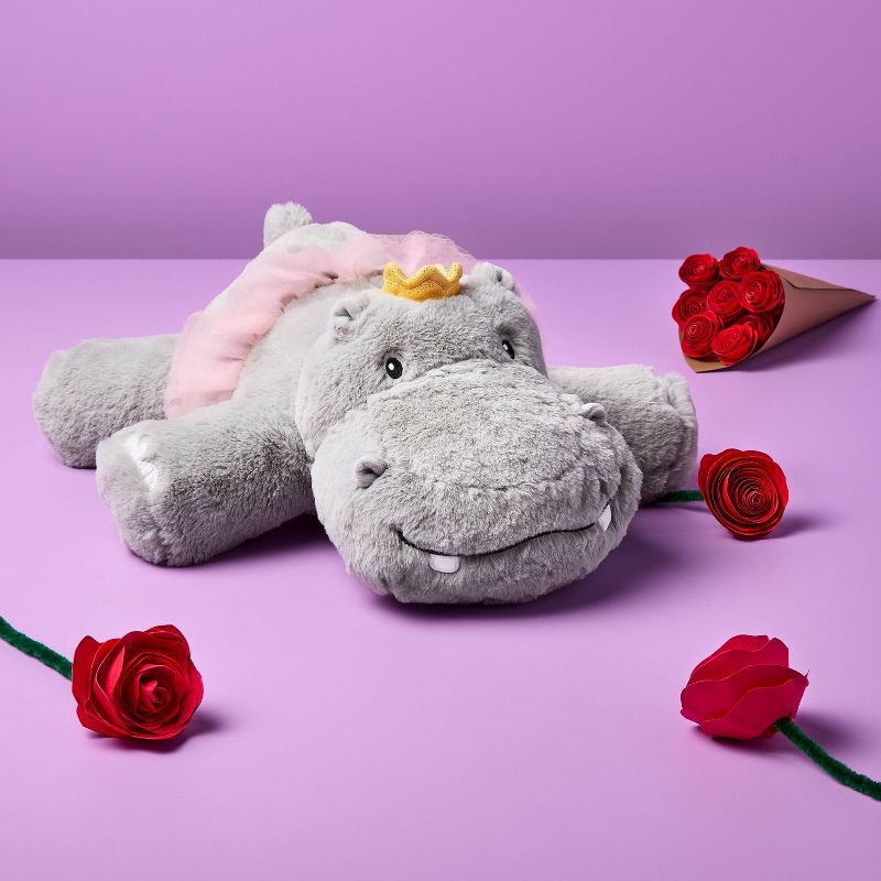 slide 2 of 3, 14" Princess Hippo Stuffed Animal - Gigglescape™, 1 ct