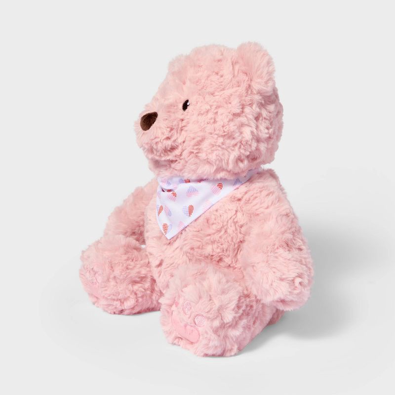 slide 3 of 3, 12'' Bear Pink Stuffed Animal - Gigglescape™, 1 ct